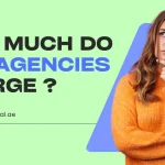 A person in an orange sweater poses thoughtfully, with the text "How much do PPC agencies charge?" on a light green background.